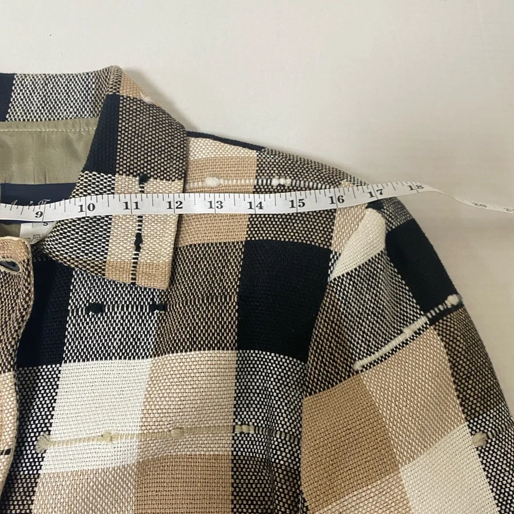 Ana’s Fashions, Women's Plaid Blazer - Black, Brown, Cream, Small